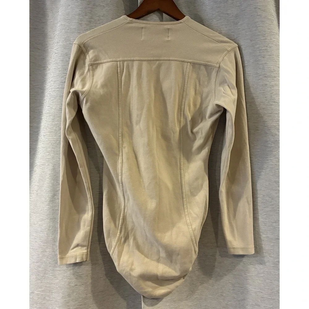 Vtg Y2K Harley-Davidson Cream Long Sleeve Bodysuit Bling Logo Sz Large Bikercore
